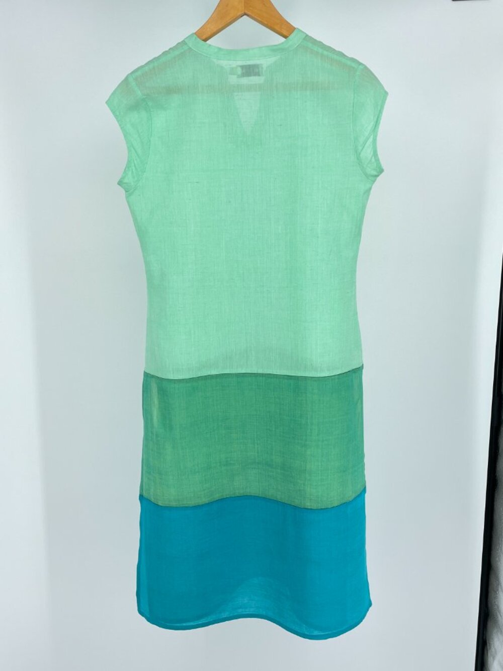 Fab India Blue Green Floral Block Print Cotton Kurta Tunic Medium - Picture 3 of 7